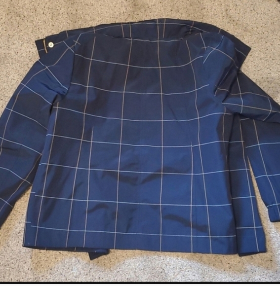 2/$10! Worn once Charter club navy plaid rain jacket sz mp - Picture 5 of 5